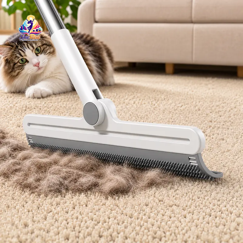 Transform Your Cleaning Routine with Our 180° Rotating Pet Hair Remover Rake – The Ultimate Solution for Fur-Free Homes!