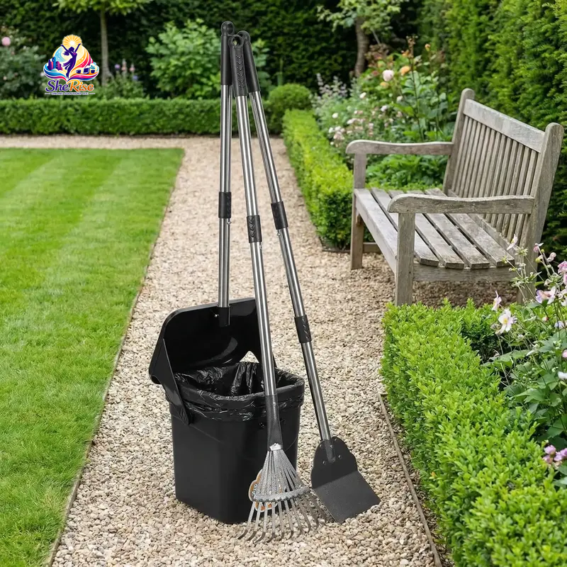 Effortlessly Keep Your Yard Clean with Our Heavy Duty Stainless Steel Pooper Scooper Set - Perfect for Large & Medium Dogs!