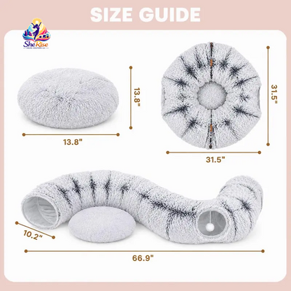 Transform your cat's playtime! 🐾🥳 Discover our 2-in-1 Cat Tunnel Bed - the ultimate cozy haven & interactive playground for your feline friend! 💤🐱 Machine washable, foldable, and scratch-resistant to keep boredom at bay. Perfect for endless fun! ✨#CatLovers #KittenJoy
