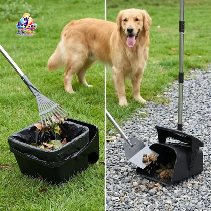 Effortlessly Keep Your Yard Clean with Our Heavy Duty Stainless Steel Pooper Scooper Set - Perfect for Large & Medium Dogs!
