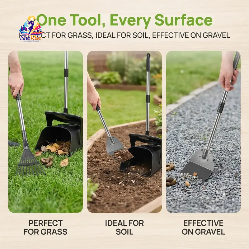 Effortlessly Keep Your Yard Clean with Our Heavy Duty Stainless Steel Pooper Scooper Set - Perfect for Large & Medium Dogs!