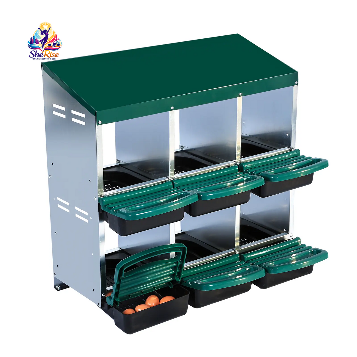 Upgrade Your Poultry Game with the GARVEE 2-Tier Galvanized Steel Chicken Nesting Box! 🐔🌱 Perfect for all seasons, features removable lid, rollaway tray & built-in ventilation! 🥚✨ #ChickenCoop #FarmLife #EggLayingHelper