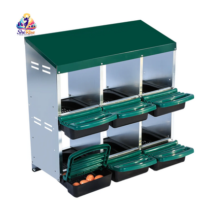 Upgrade Your Poultry Game with the GARVEE 2-Tier Galvanized Steel Chicken Nesting Box! 🐔🌱 Perfect for all seasons, features removable lid, rollaway tray & built-in ventilation! 🥚✨ #ChickenCoop #FarmLife #EggLayingHelper