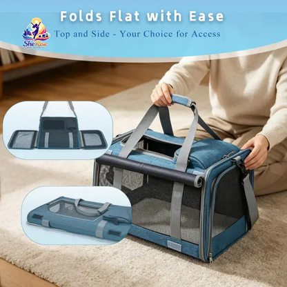 Travel in Style with Our Airline-Approved Pet Handbag - The Ultimate Scratch-Resistant Carrier for Cats & Small Dogs! 🐾✈️ Perfect for Stress-Free Road Trips!