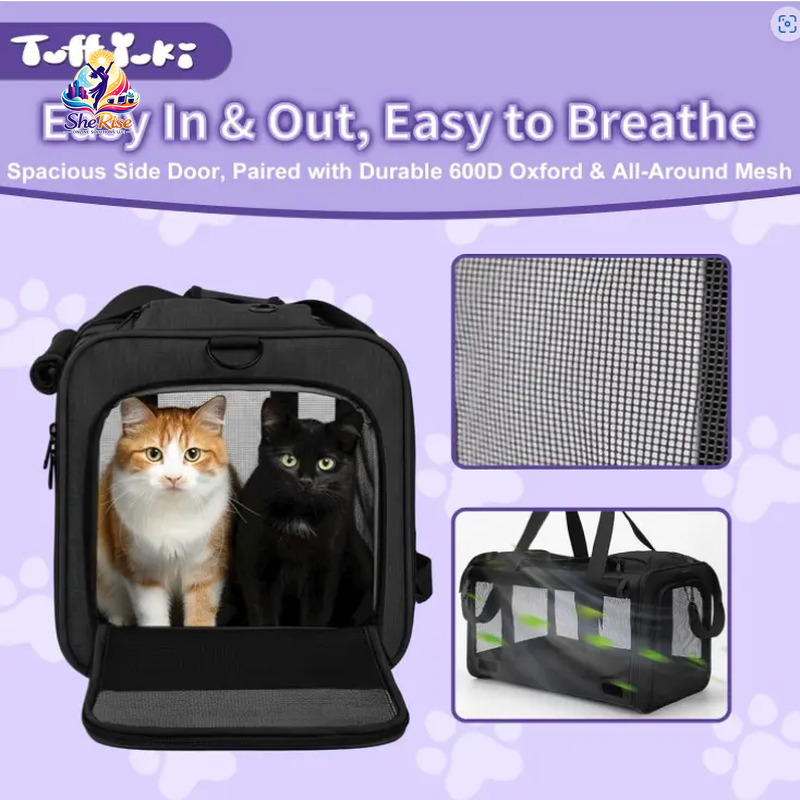 Travel in Style with Our Airline-Approved Pet Handbag - The Ultimate Scratch-Resistant Carrier for Cats & Small Dogs! 🐾✈️ Perfect for Stress-Free Road Trips!