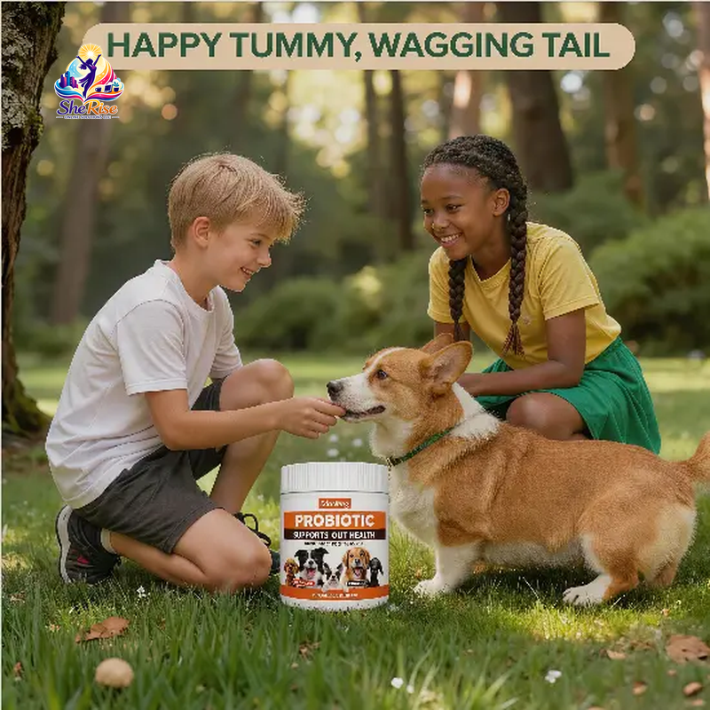 Happy Tummies Chewy Dog Probiotics - Chicken Flavor, 90 Delicious Chews for Digestive & Immune Support - Perfect for All Ages!