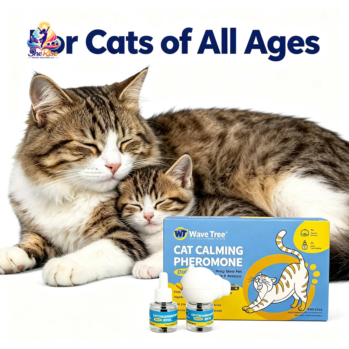 Create a Calm Haven for Your Cats with the Cat Calming Pheromone Diffuser Starter Kit & Refill - Perfect for Stress Relief During Moves & Travel!