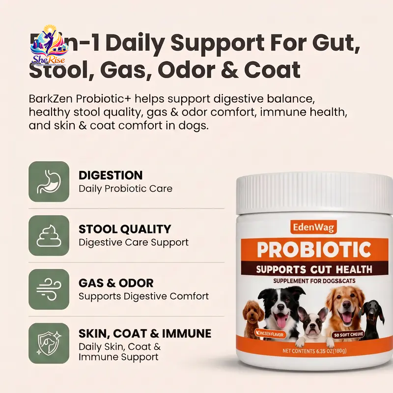 Happy Tummies Chewy Dog Probiotics - Chicken Flavor, 90 Delicious Chews for Digestive & Immune Support - Perfect for All Ages!