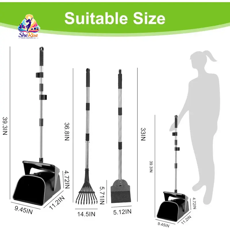 Effortlessly Keep Your Yard Clean with Our Heavy Duty Stainless Steel Pooper Scooper Set - Perfect for Large & Medium Dogs!