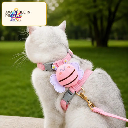 Transform Your Pet's Style with Our Adorable Cat Bee Costume Harness & Leash Set - Perfect for Safe Walks with Small to Medium Cats & Rabbits!