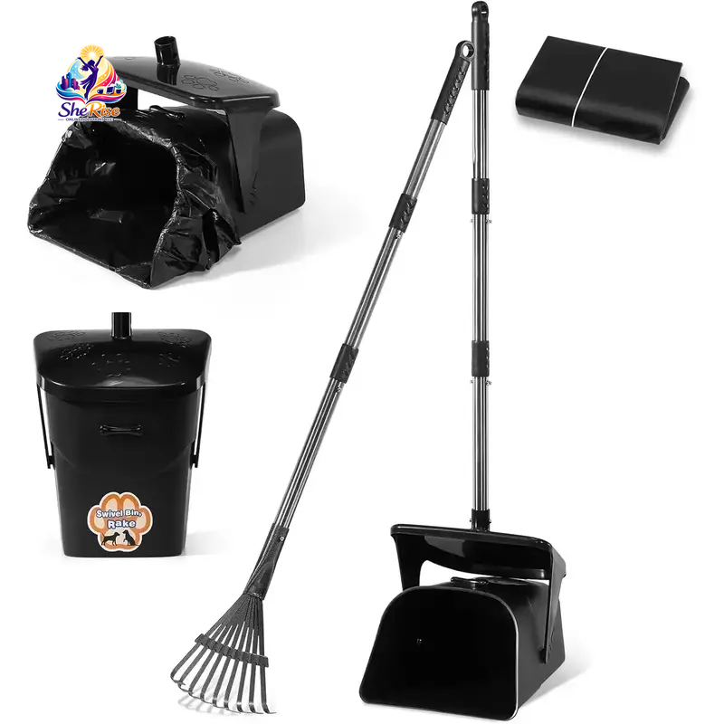 Effortlessly Keep Your Yard Clean with Our Heavy Duty Stainless Steel Pooper Scooper Set - Perfect for Large & Medium Dogs!