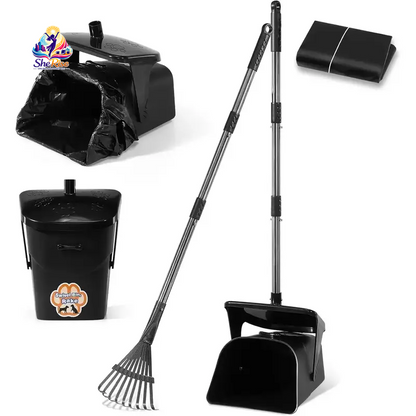 Effortlessly Keep Your Yard Clean with Our Heavy Duty Stainless Steel Pooper Scooper Set - Perfect for Large & Medium Dogs!