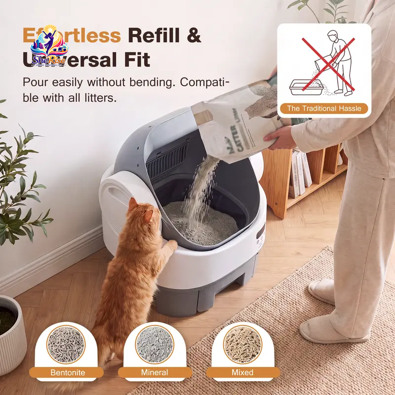 Upgrade your kitty's bathroom with the Alifuraha Smart Self-Cleaning Litter Box! Say goodbye to scooping and hello to hassle-free cleanups! 🐾✨ #CatLove #SmartHome