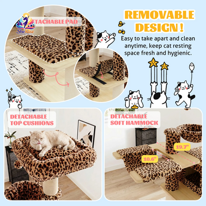 Elevate Your Home with the HOOMIC 77" Cat Tree - The Ultimate Playground for Your Feline Friends!
