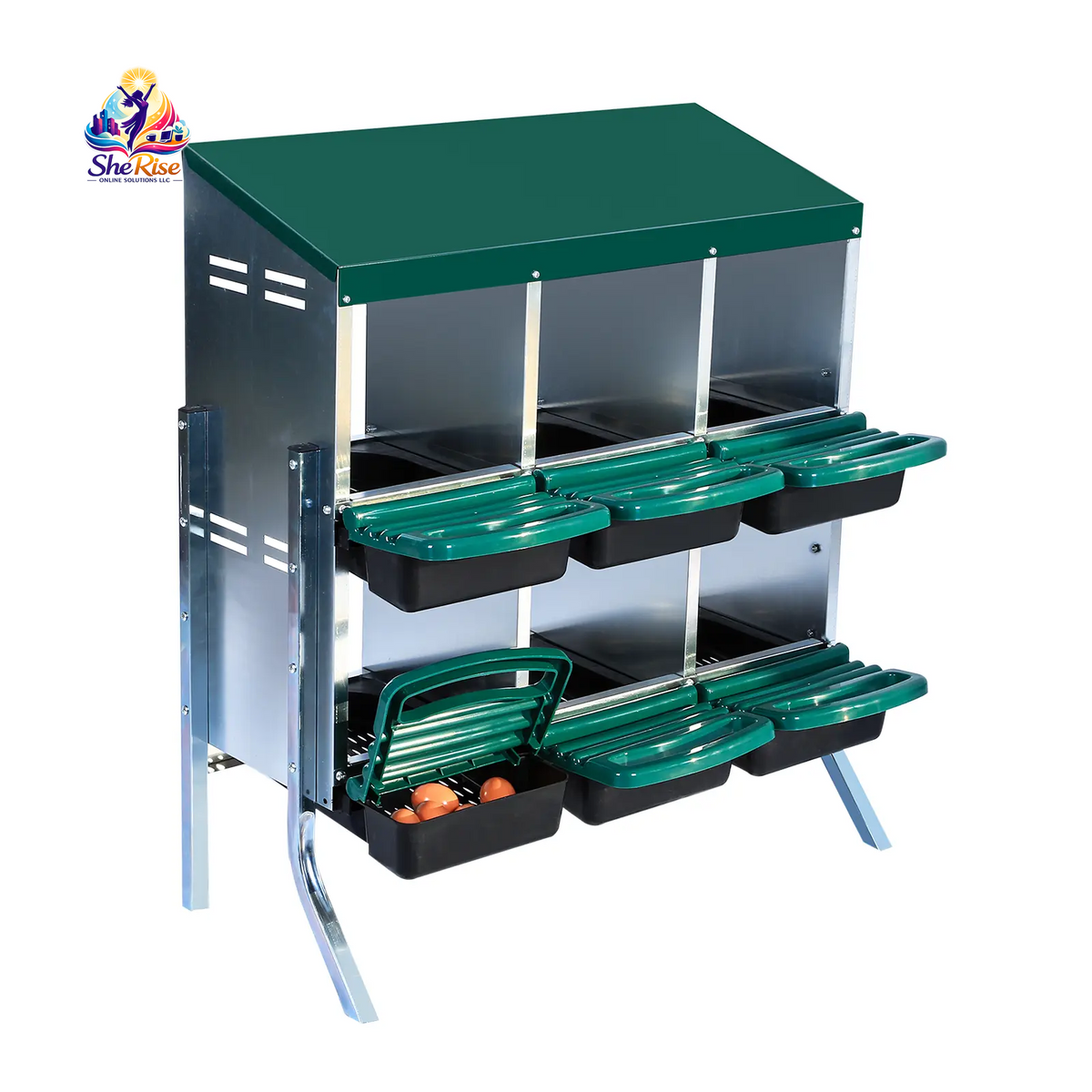 Upgrade Your Poultry Game with the GARVEE 2-Tier Galvanized Steel Chicken Nesting Box! 🐔🌱 Perfect for all seasons, features removable lid, rollaway tray & built-in ventilation! 🥚✨ #ChickenCoop #FarmLife #EggLayingHelper