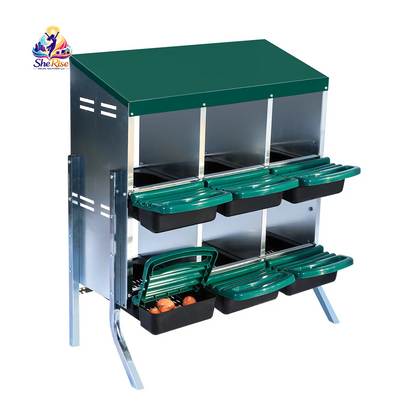 Upgrade Your Poultry Game with the GARVEE 2-Tier Galvanized Steel Chicken Nesting Box! 🐔🌱 Perfect for all seasons, features removable lid, rollaway tray & built-in ventilation! 🥚✨ #ChickenCoop #FarmLife #EggLayingHelper
