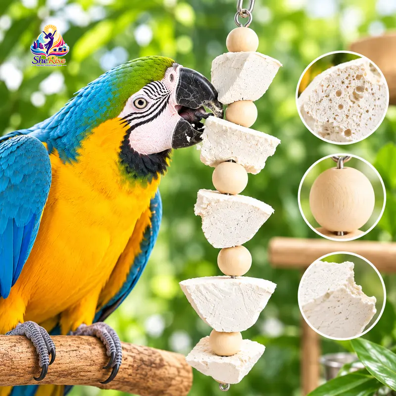 Delight Your Budgie with Our Hangable Natural Cuttlebone Chew Toy - Perfect for Beak Health and Calcium Boost!
