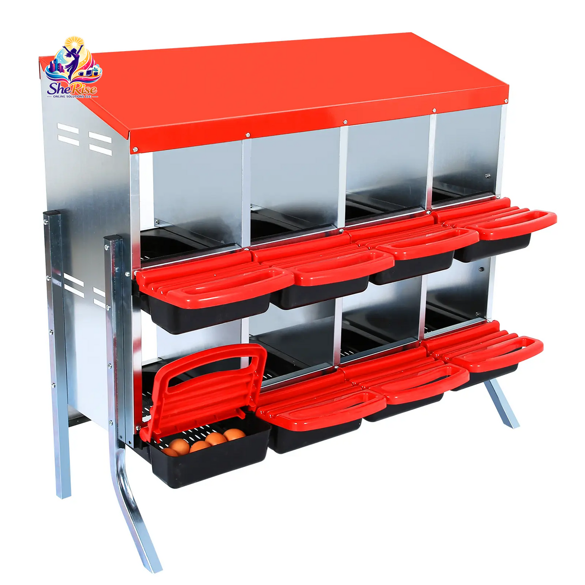 Upgrade Your Poultry Game with the GARVEE 2-Tier Galvanized Steel Chicken Nesting Box! 🐔🌱 Perfect for all seasons, features removable lid, rollaway tray & built-in ventilation! 🥚✨ #ChickenCoop #FarmLife #EggLayingHelper