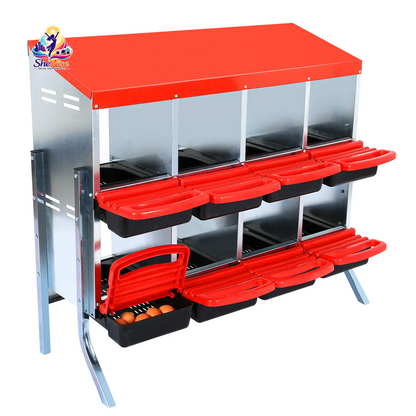 Upgrade Your Poultry Game with the GARVEE 2-Tier Galvanized Steel Chicken Nesting Box! 🐔🌱 Perfect for all seasons, features removable lid, rollaway tray & built-in ventilation! 🥚✨ #ChickenCoop #FarmLife #EggLayingHelper
