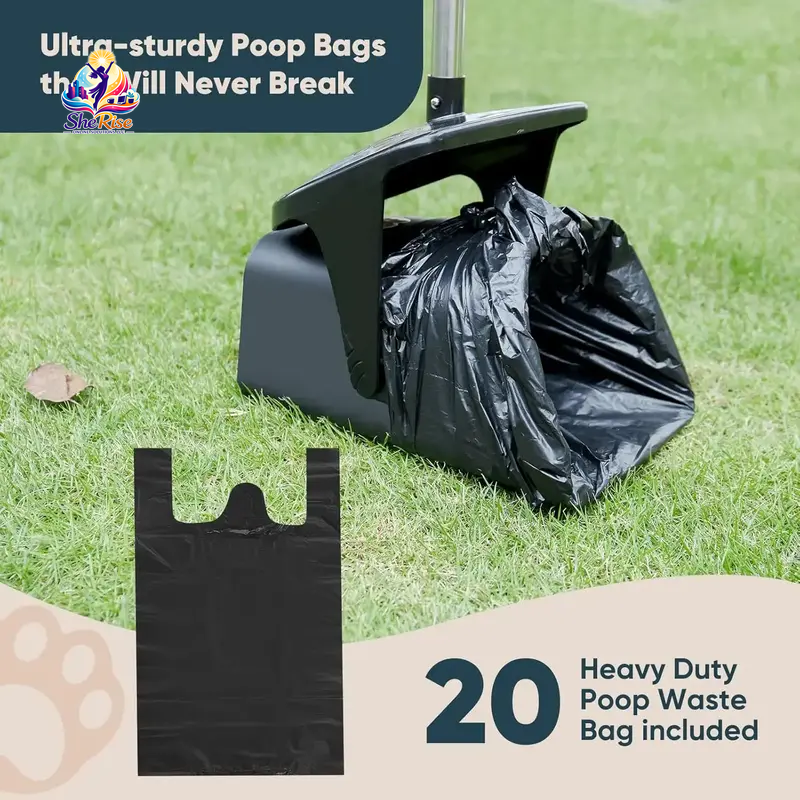 Effortlessly Keep Your Yard Clean with Our Heavy Duty Stainless Steel Pooper Scooper Set - Perfect for Large & Medium Dogs!