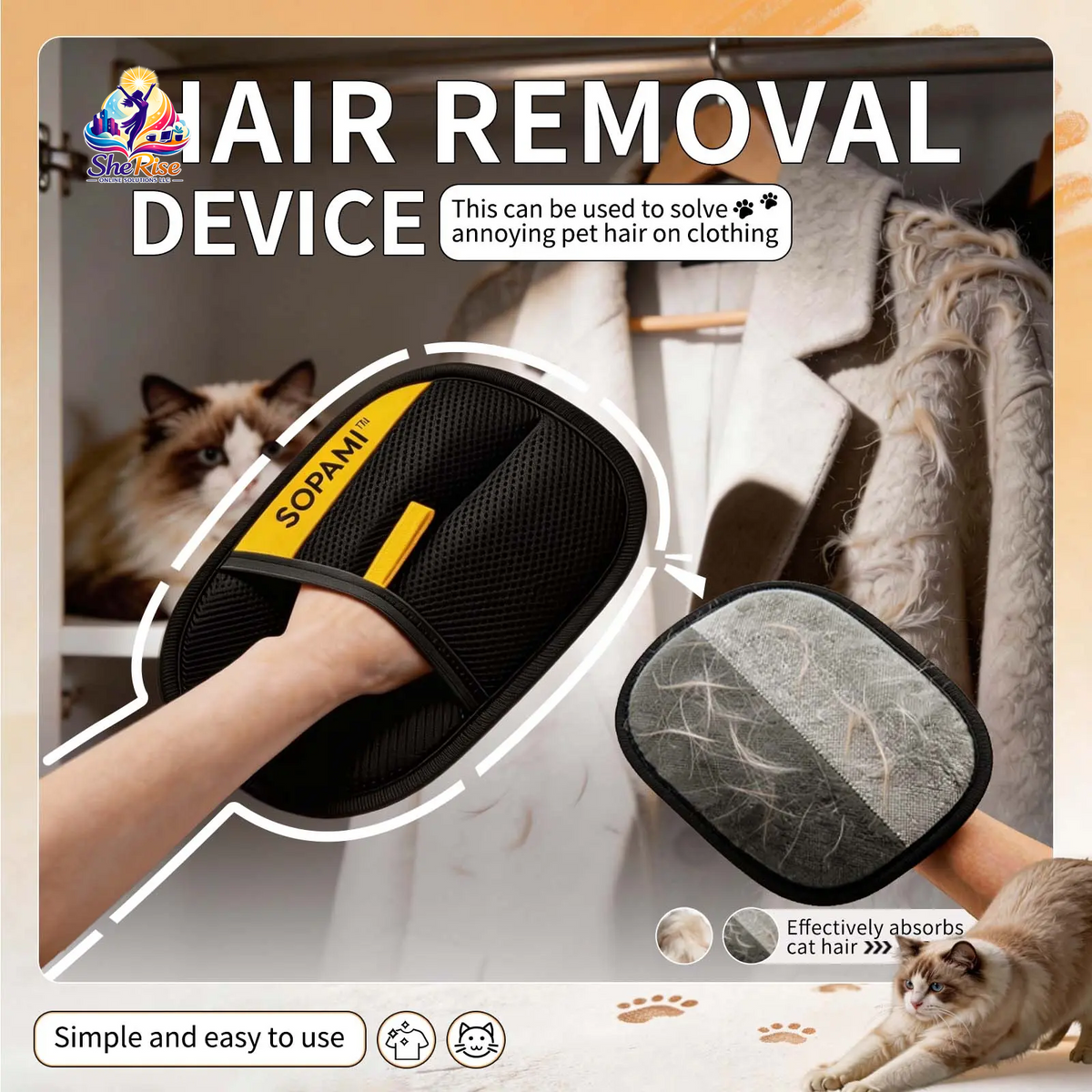 Effortlessly Eliminate Pet Hair with Our Ultimate Reusable Lint Cleaning Glove - Your Stylish Solution for a Fur-Free Home!