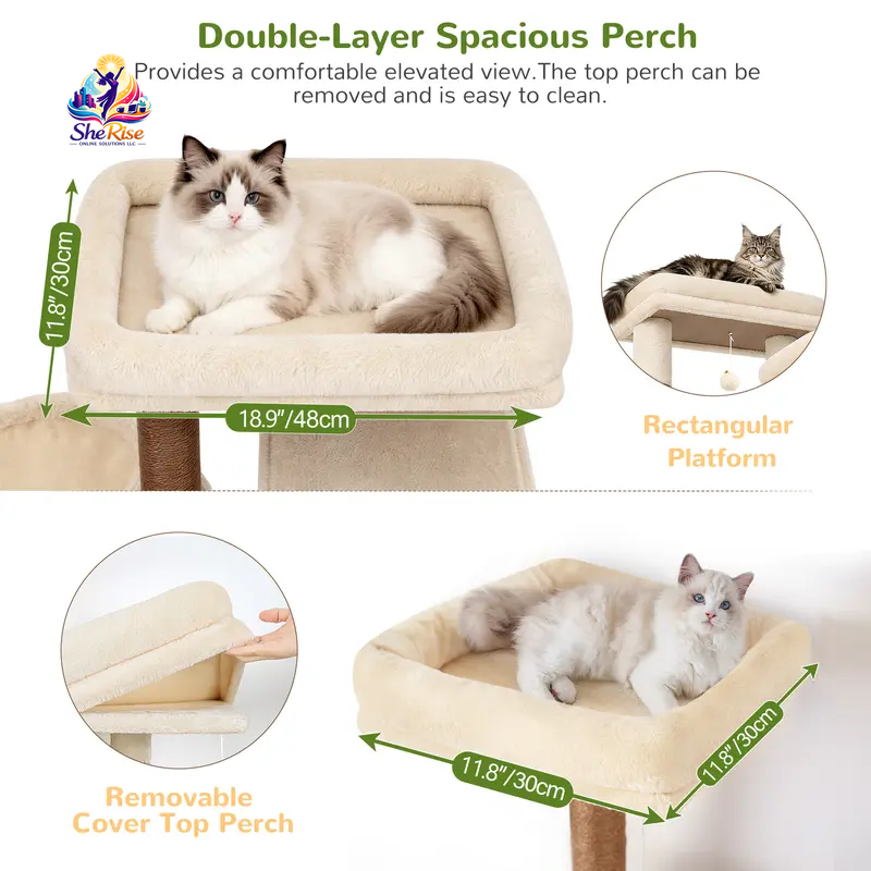 Purr-fect Playground for Your Cats! 🐾 75-Inch Tall Cat Tower with Scratching Posts, Hammocks & More! Ideal for Multiple Felines! 🌟🐱