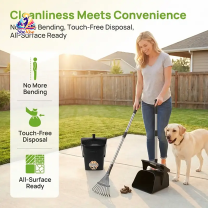 Effortlessly Keep Your Yard Clean with Our Heavy Duty Stainless Steel Pooper Scooper Set - Perfect for Large & Medium Dogs!