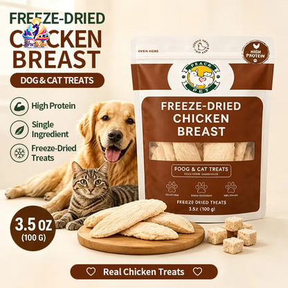 High Protein Freeze Dried Chicken Treats for Happy Pups & Kitties! Perfect for Back to School Training! 🍗🐾