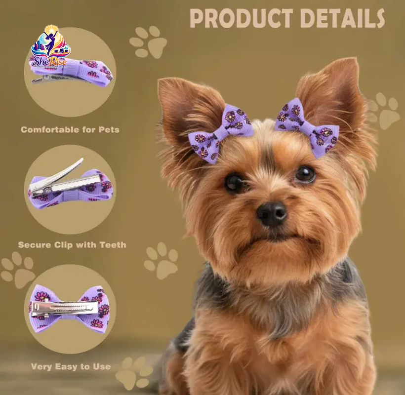 Adorable Small Dog Hair Bows with Clips - 60 Vibrant Pieces (30 Stylish Pairs) for Fashion-Forward Pups! 🐶💖 The Ultimate Grooming Accessory!