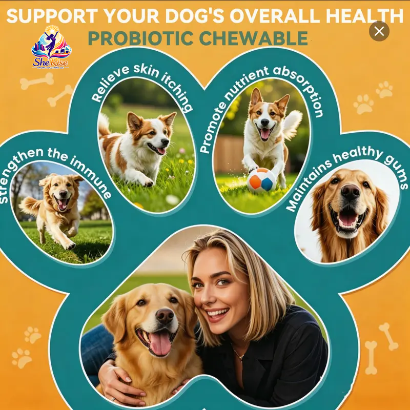 Happy Tummies Chewy Dog Probiotics - Chicken Flavor, 90 Delicious Chews for Digestive & Immune Support - Perfect for All Ages!