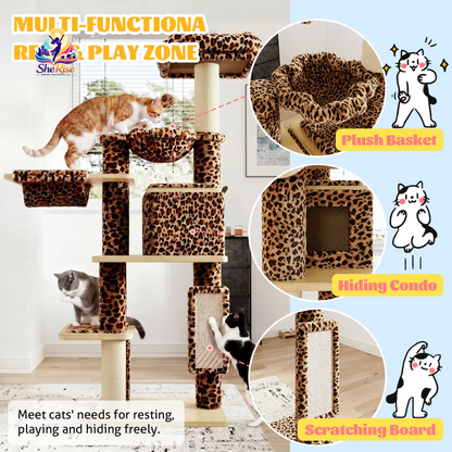 Elevate Your Home with the HOOMIC 77" Cat Tree - The Ultimate Playground for Your Feline Friends!