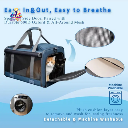 Travel in Style with Our Airline-Approved Pet Handbag - The Ultimate Scratch-Resistant Carrier for Cats & Small Dogs! 🐾✈️ Perfect for Stress-Free Road Trips!