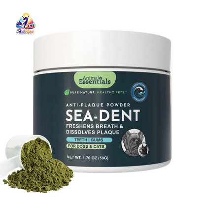 Say Goodbye to Plaque and Hello to Healthy Smiles! 🌟 Sea-Dent's Organic Dental Powder for Dogs & Cats with Natural Kelp & Enzymes for Optimal Oral Care 🦷❤️