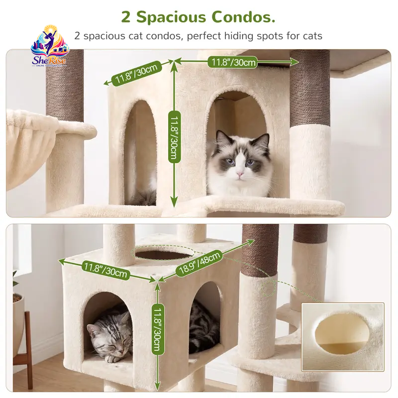Purr-fect Playground for Your Cats! 🐾 75-Inch Tall Cat Tower with Scratching Posts, Hammocks & More! Ideal for Multiple Felines! 🌟🐱