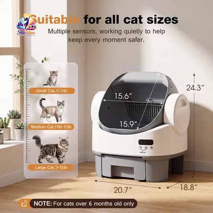 Upgrade your kitty's bathroom with the Alifuraha Smart Self-Cleaning Litter Box! Say goodbye to scooping and hello to hassle-free cleanups! 🐾✨ #CatLove #SmartHome