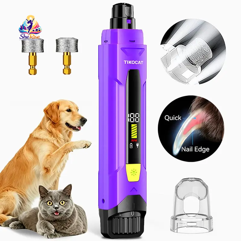 Say goodbye to stressful nail trims! 🐾✨ Meet the TIKOCAT Rechargeable Nail Grinder - your pet’s new favorite grooming tool! Ultra-quiet, 6-speed settings, and a smart LED display for a pain-free experience. Charge it fast with Type-C, enjoy 12 hours of runtime, and watch the magic happen with 4 LED lights! 🐶💖 #PetGrooming #TIKOCAT #HappyPaws
