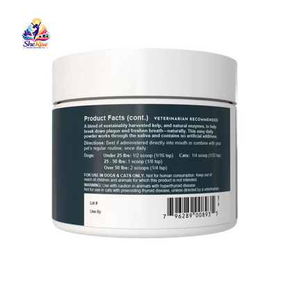 Say Goodbye to Plaque and Hello to Healthy Smiles! 🌟 Sea-Dent's Organic Dental Powder for Dogs & Cats with Natural Kelp & Enzymes for Optimal Oral Care 🦷❤️