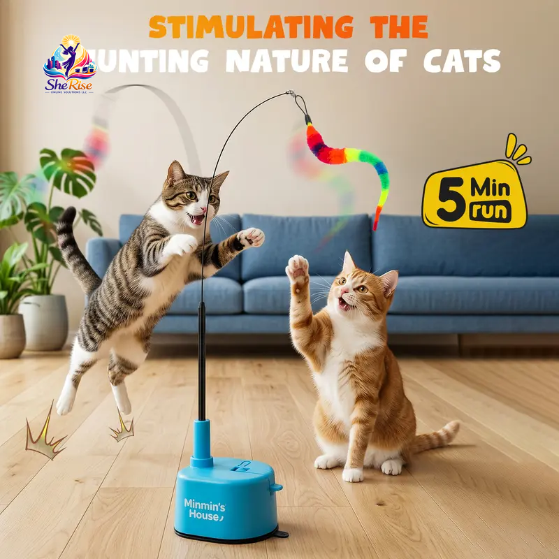 Engage Your Cat with the Ultimate 360° Swirling Flying Bird Toy - Rechargeable Fun for Hours of Play!