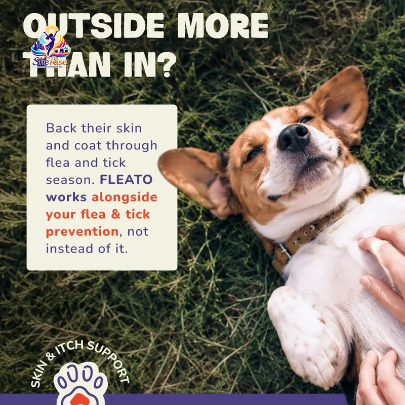 Transform Your Pup's Flea Season: Say Goodbye to Itchy Skin with Our Delicious Hickory Bacon Food Topper! 60 Servings of Flea-Bite Relief in Every Bottle!