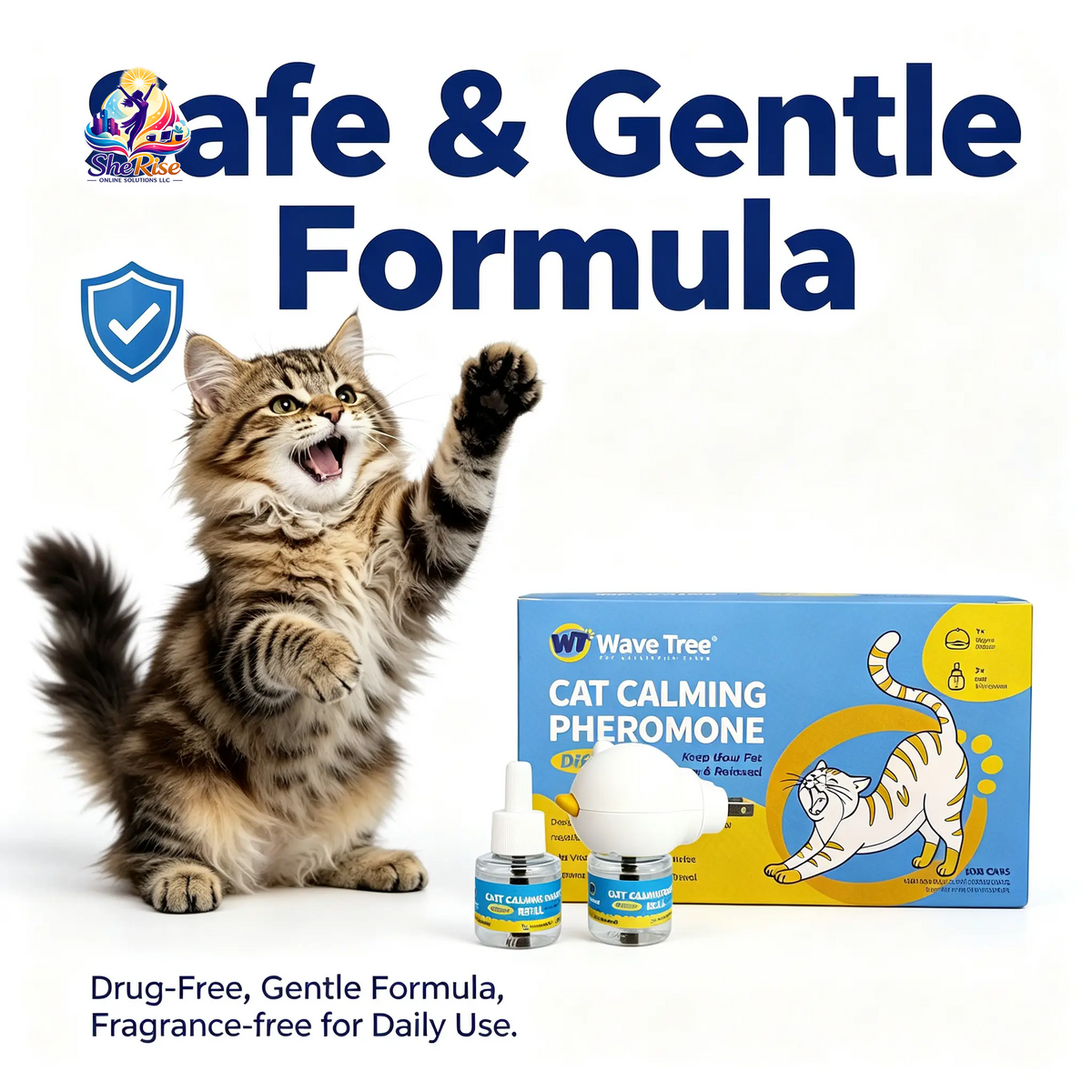 Create a Calm Haven for Your Cats with the Cat Calming Pheromone Diffuser Starter Kit & Refill - Perfect for Stress Relief During Moves & Travel!