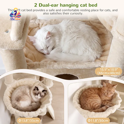 Purr-fect Playground for Your Cats! 🐾 75-Inch Tall Cat Tower with Scratching Posts, Hammocks & More! Ideal for Multiple Felines! 🌟🐱