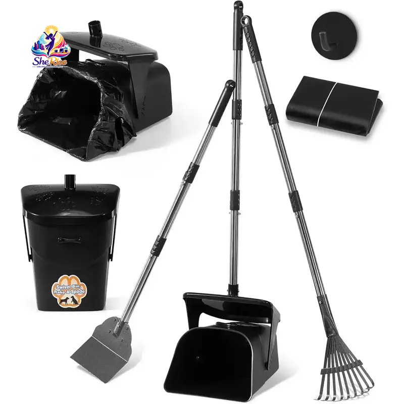 Effortlessly Keep Your Yard Clean with Our Heavy Duty Stainless Steel Pooper Scooper Set - Perfect for Large & Medium Dogs!