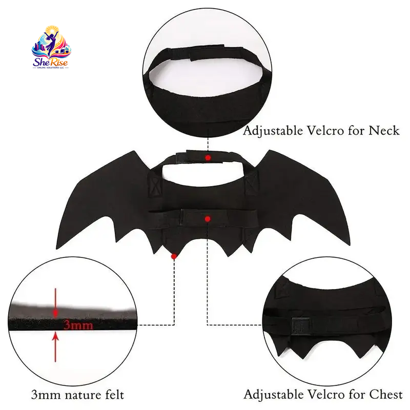Dress Your Cat in Adorable Bat-Wing Glamour for Halloween and Beyond! Perfect for Photo Ops and Festive Fun!