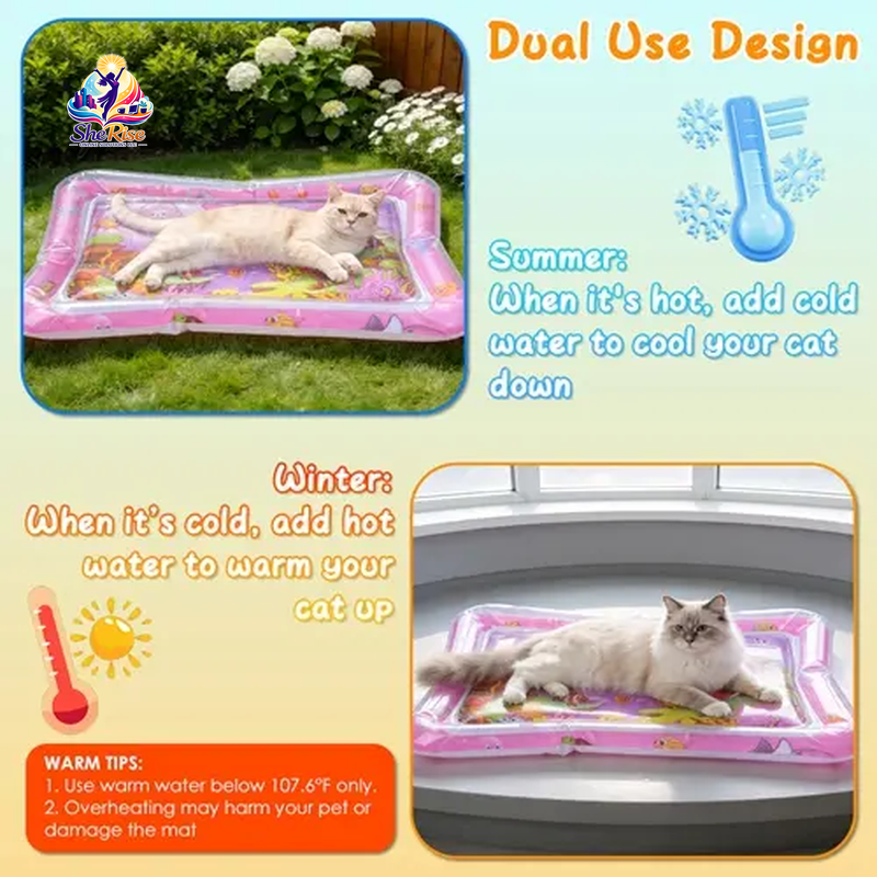 Dive into Fun with the Cutiepawsome Interactive Water Mat! Featuring 3D Fish, Mesmerizing LED Lights & a Flapping Bird Wand for Ultimate Indoor Play and Stress Relief! Perfect for Cat Lovers!