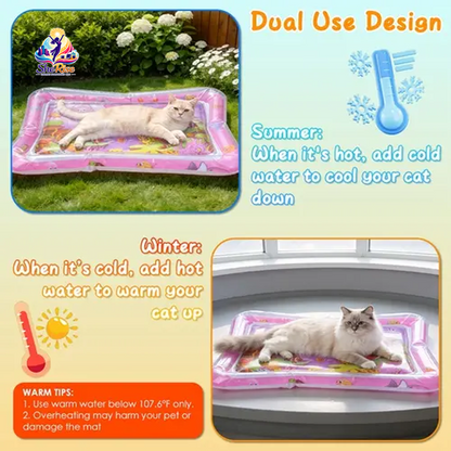 Dive into Fun with the Cutiepawsome Interactive Water Mat! Featuring 3D Fish, Mesmerizing LED Lights & a Flapping Bird Wand for Ultimate Indoor Play and Stress Relief! Perfect for Cat Lovers!