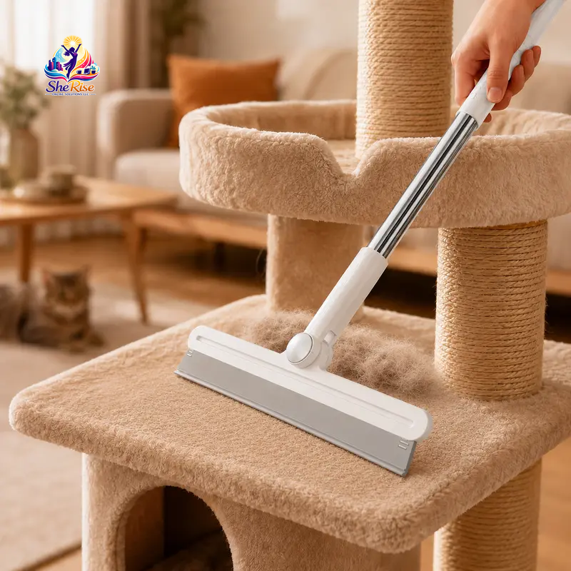 Transform Your Cleaning Routine with Our 180° Rotating Pet Hair Remover Rake – The Ultimate Solution for Fur-Free Homes!