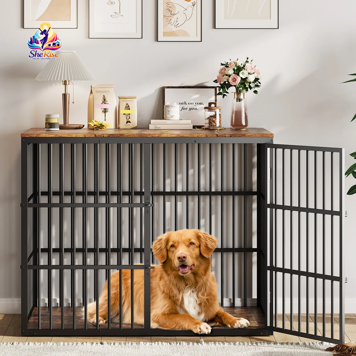 Transform Your Pet's Space with Our Chic 3-in-1 XXL Dog Crate Furniture – Stylish, Functional, and Perfect for Medium to Large Breeds!