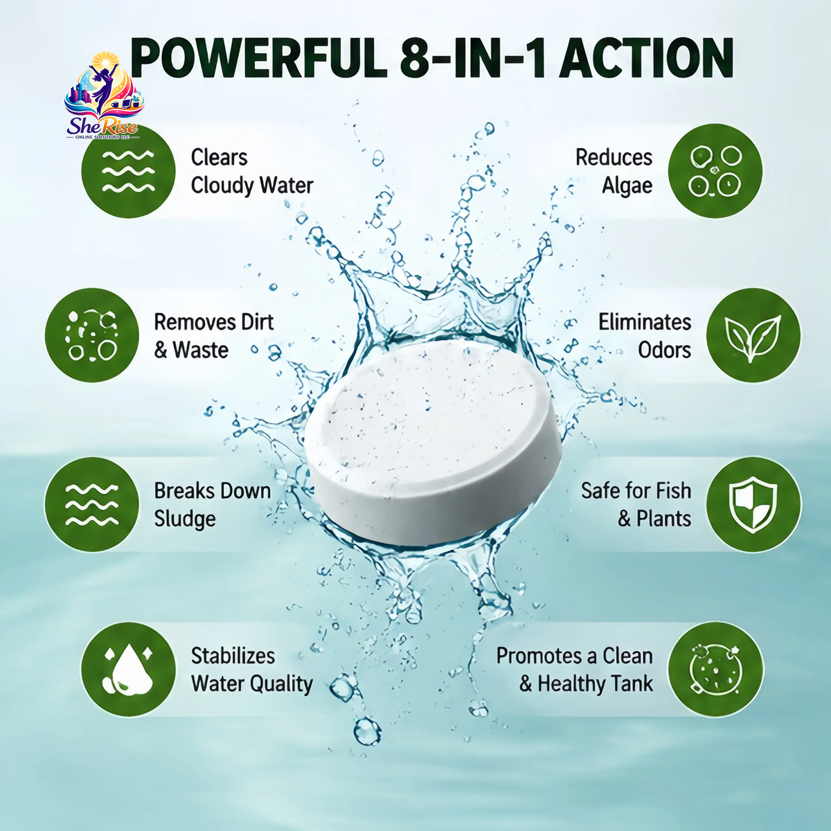 Transform Your Aquarium with 35 Powerful Water Purification Tablets for Crystal-Clear Waters – Banish Algae, Sludge, and Odors!