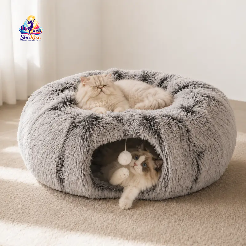 Transform your cat's playtime! 🐾🥳 Discover our 2-in-1 Cat Tunnel Bed - the ultimate cozy haven & interactive playground for your feline friend! 💤🐱 Machine washable, foldable, and scratch-resistant to keep boredom at bay. Perfect for endless fun! ✨#CatLovers #KittenJoy