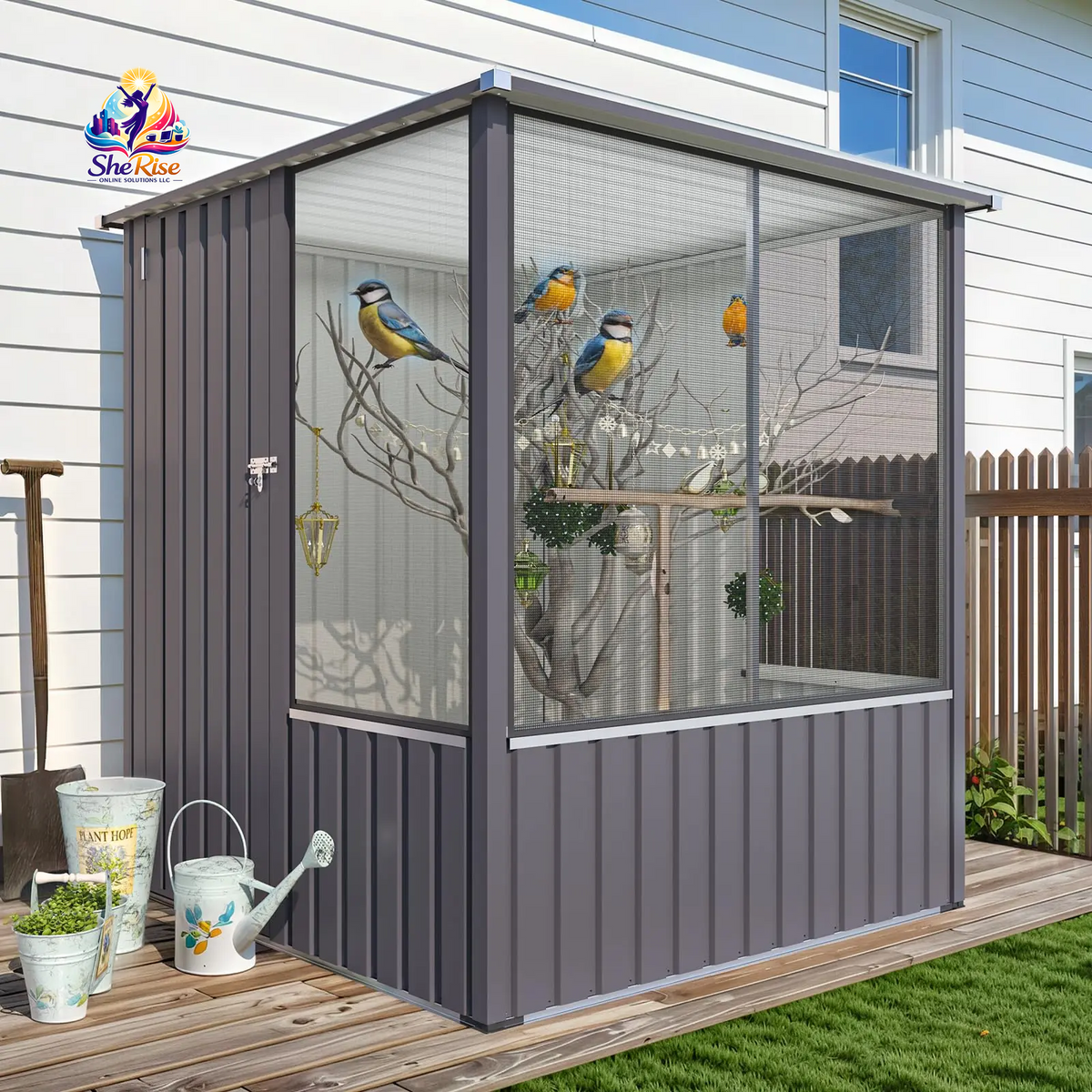 Transform Your Garden with the YODOLLA 5x5 FT Walk-In Bird Cage – A Perfect Sanctuary for Macaws, Canaries, and Lovebirds! 🦜✨